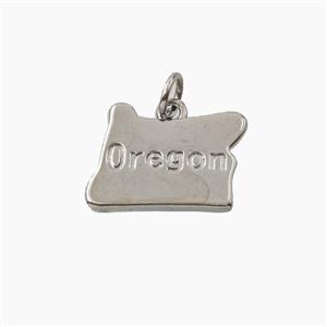 Copper Maps Of Oregon Pendant Platinum Plated, approx 11-16mm
