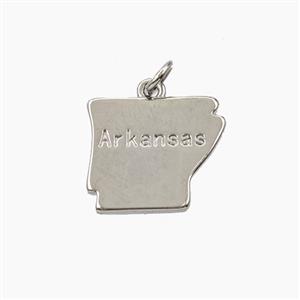 Copper Maps Of Arkansas Pendant Platinum Plated, approx 14-16mm