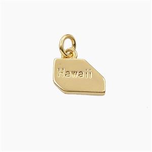 Copper Maps Of Hawaii Pendant Gold Plated, approx 8-11mm