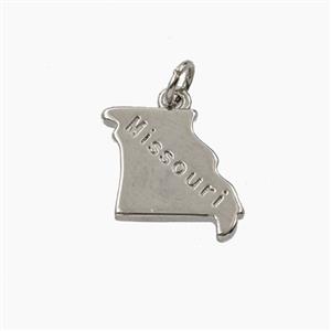 Copper Maps Of Missouri Pendant Platinum Plated, approx 13-15mm