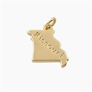 Copper Maps Of Missouri Pendant Gold Plated, approx 13-15mm