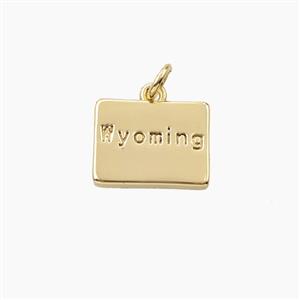 Copper Maps Of Wyoming Pendant Gold Plated, approx 11-14mm