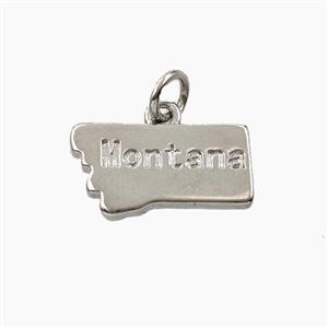 Copper Maps Of Montana Pendant Platinum Plated, approx 9-16.5mm