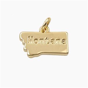 Copper Maps Of Montana Pendant Gold Plated, approx 9-16.5mm