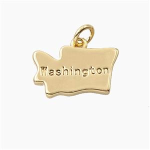 Copper Maps Of Washington Pendant Gold Plated, approx 10-17mm