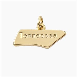 Copper Maps Of Tennessee Pendant Gold Plated, approx 7-20mm