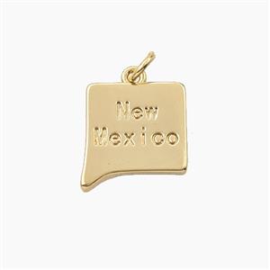 Copper Maps Of New Mexico Pendant Gold Plated, approx 14-15mm