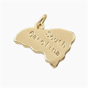 Copper Maps Of South Carolina Pendant Gold Plated, approx 13-20mm