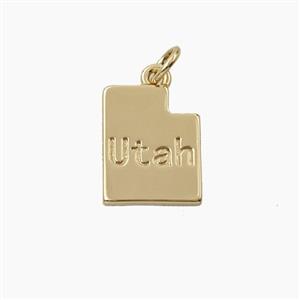Copper Maps Of Utah Pendant Gold Plated, approx 11-14mm