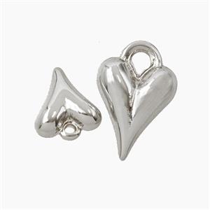 Copper Heart Pendant Platinum Plated, approx 10-15mm