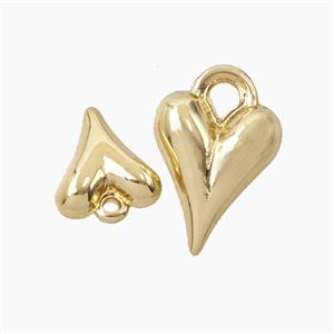 Copper Heart Pendant Gold Plated, approx 10-15mm