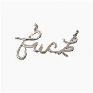 Copper Fuck Pendant 2loops Platinum Plated, approx 9-18mm
