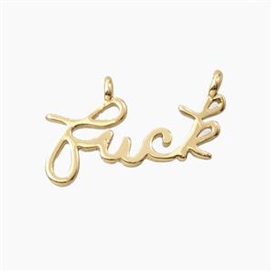 Copper Fuck Pendant 2loops Gold Plated, approx 9-18mm