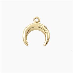 Copper Crescent Moon Pendant Gold Plated, approx 11mm