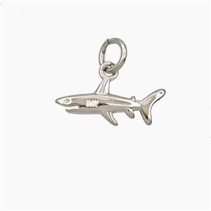 Copper Shark Pendant Platinum Plated, approx 5-15mm