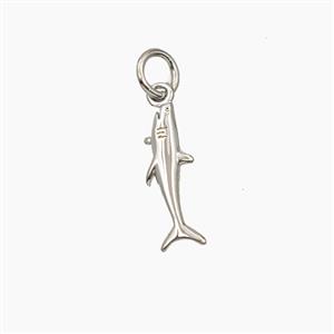Copper Shark Pendant Platinum Plated, approx 5-15mm