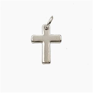 Copper Cross Pendant Platinum Plated, approx 10-13mm