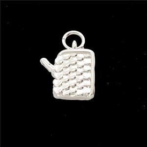 Copper Watering Can Pendant Shiny Silver, approx 10-11mm