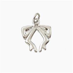 Copper Bowknot Pendant Platinum Plated, approx 13-14mm