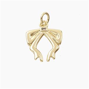 Copper Bowknot Pendant Gold Plated, approx 13-14mm