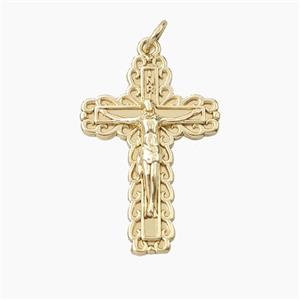 Copper Crucifix Cross Pendant Gold Plated, approx 18-27