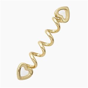 Copper Spiral Heart Connector Gold Plated, approx 9-46mm