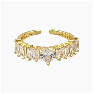 Copper Rings Pave Zirconia Gold Plated, approx 5mm, 18mm dia