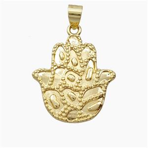 Copper Hamsahand Pendant Bohemia Style Gold Plated, approx 23-25mm