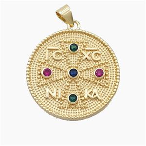 Copper Pendant, Gold Plated, approx 25mm