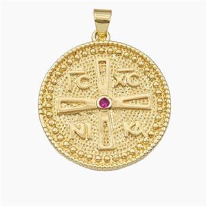 Copper Pendant, Gold Plated, approx 25mm