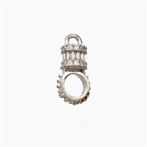 Copper Pendant Pave Zircon, Gold Plated, approx 8-12mm