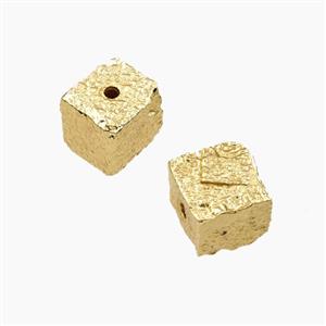 Copper Pendant Pave Zircon, Gold Plated, approx 11x11x11mm