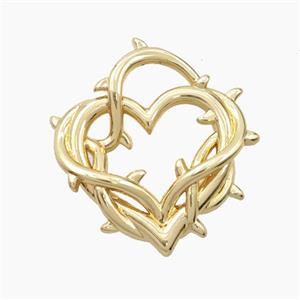 Copper Pendant Pave Zircon, Gold Plated, approx 25mm