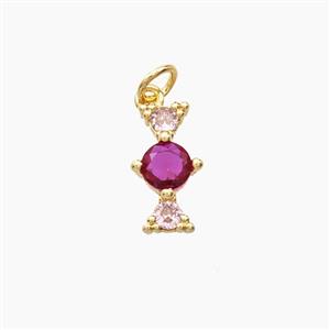 Copper Sweets Pendant Pave Zirconia Gold Plated, approx 7-13mm