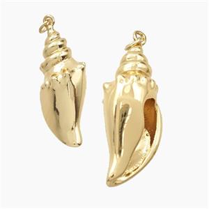 Copper Conch Shell Pendant Gold Plated, approx 15-34mm