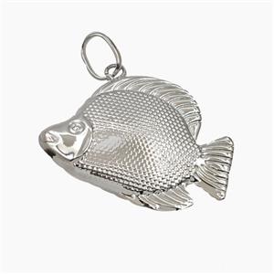 Copper Fish Pendant Platinum Plated, approx 35-45mm