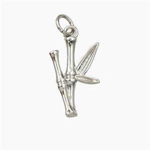Copper Bamboo Charms Pendant Platinum Plated, approx 11-16mm