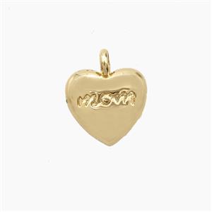 Copper Heart Pendant MOM Gold Plated, approx 12mm