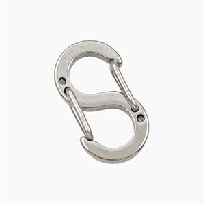 Copper Carabiner Clasp Platinum Plated, approx 9.5-17mm