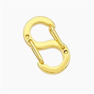 Copper Carabiner Clasp Gold Plated, approx 9.5-17mm