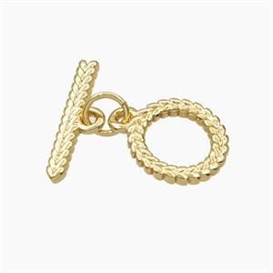 Copper Toggle Clasp Gold Plated, approx 11mm, 16mm