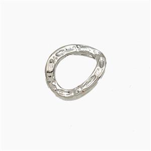 Copper Circle Connector Platinum Plated, approx 11-12mm