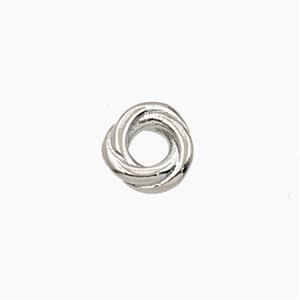 Copper Rings Beads Platinum Plated, approx 8mm