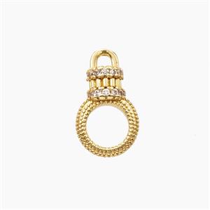 Copper Bail Pave Zirconia Gold Plated, approx 9-15mm