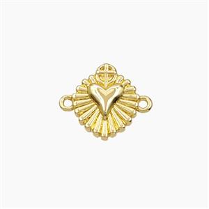 Copper Heart Connector Gold Plated, approx 10-12mm