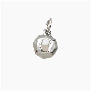 Copper Button Pendant Platinum Plated, approx 7-8mm