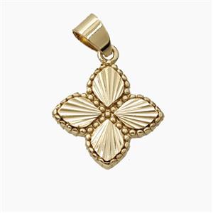 Copper Clover Pendant Gold Plated, approx 17mm