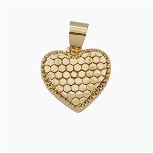 Copper Heart Pendant Gold Plated, approx 15mm