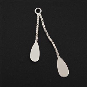 Copper Necklace Extender Shiny Silver, approx 35mm length