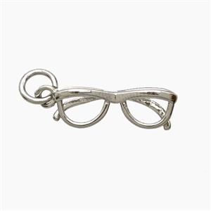 Copper Glasses Pendant Platinum Plated, approx 6-16mm